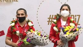 Paralimpik oyunlarda bronz madalya kazanan Çiftçi ve Çelik yurda döndü