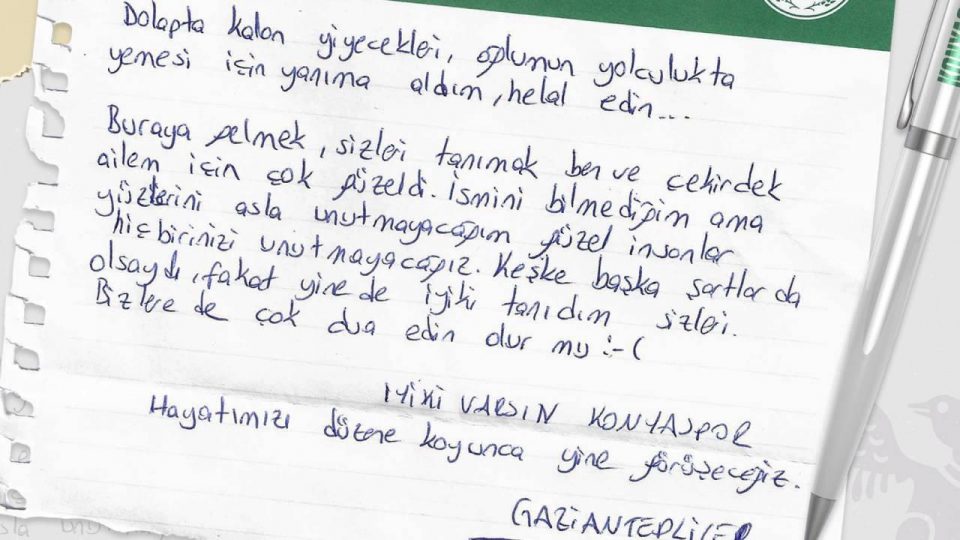 Depremzede aileden duygulandıran not: Hayatımızı düzene koyunca yine görüşeceğiz